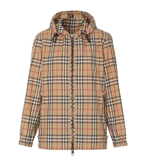 burberry nylon lightweight hooded jacket|burberry vintage check hooded jacket.